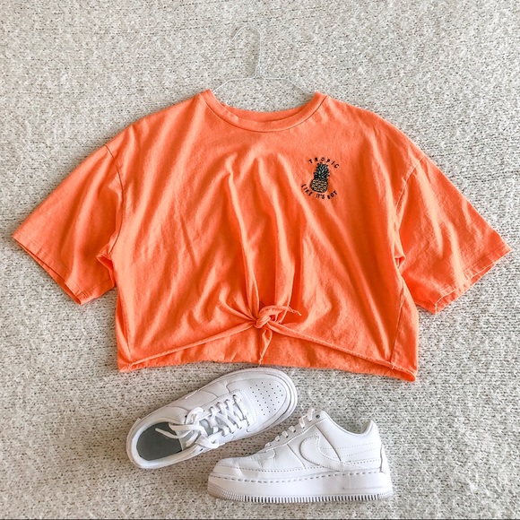 Topshop Tops - NWOT TOPSHOP Tropic Like It’s Hot Tee - Orange
